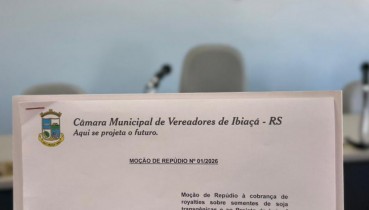 Vereadores de Ibia�� assinam mo��o de rep�dio contra cobran�a de royalties sobre sementes transg�nicas